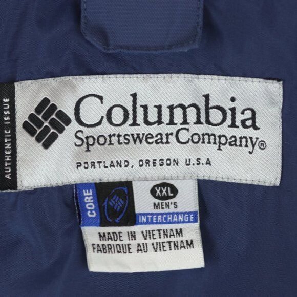 Columbia Men's XXL Blue & Gray Full Zip Interchange Shell Performance Jacket - Picture 10 of 12